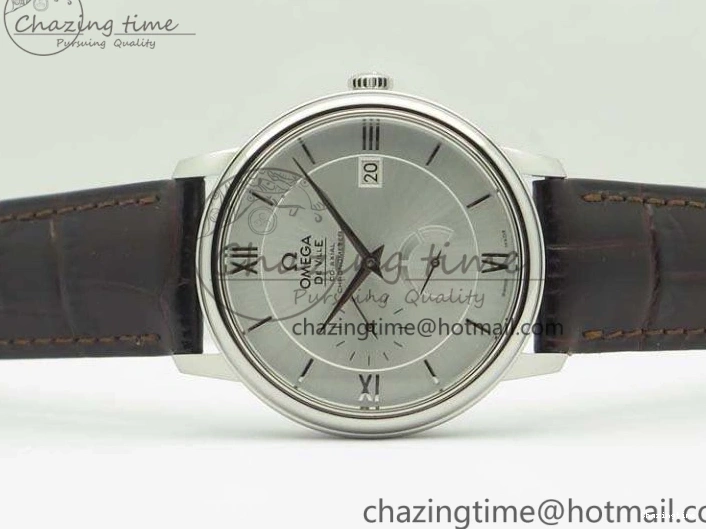 0801 De Ville Prestige Real Power Reserve SS TW 1:1 Best Edition White Dial SS Markers On Leather Strap A Breathable 8095